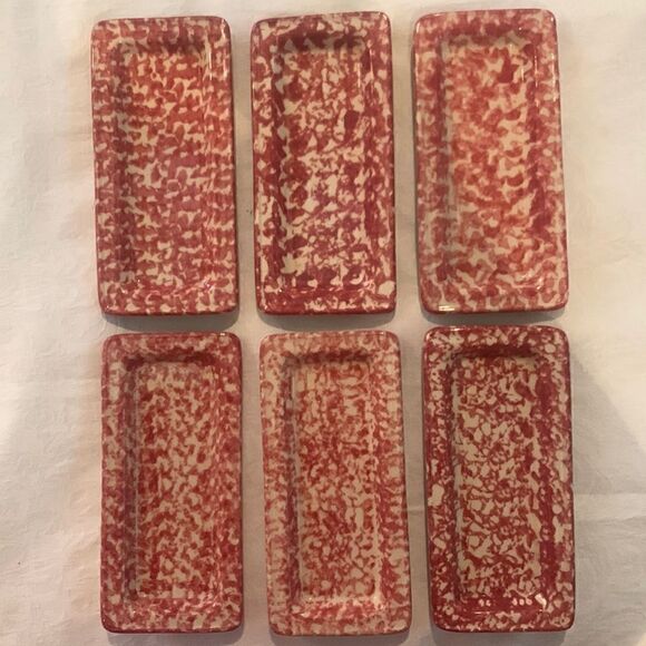 Henn Pottery Butter Dish Spongeware Pink Vintage - Picture 1 of 9